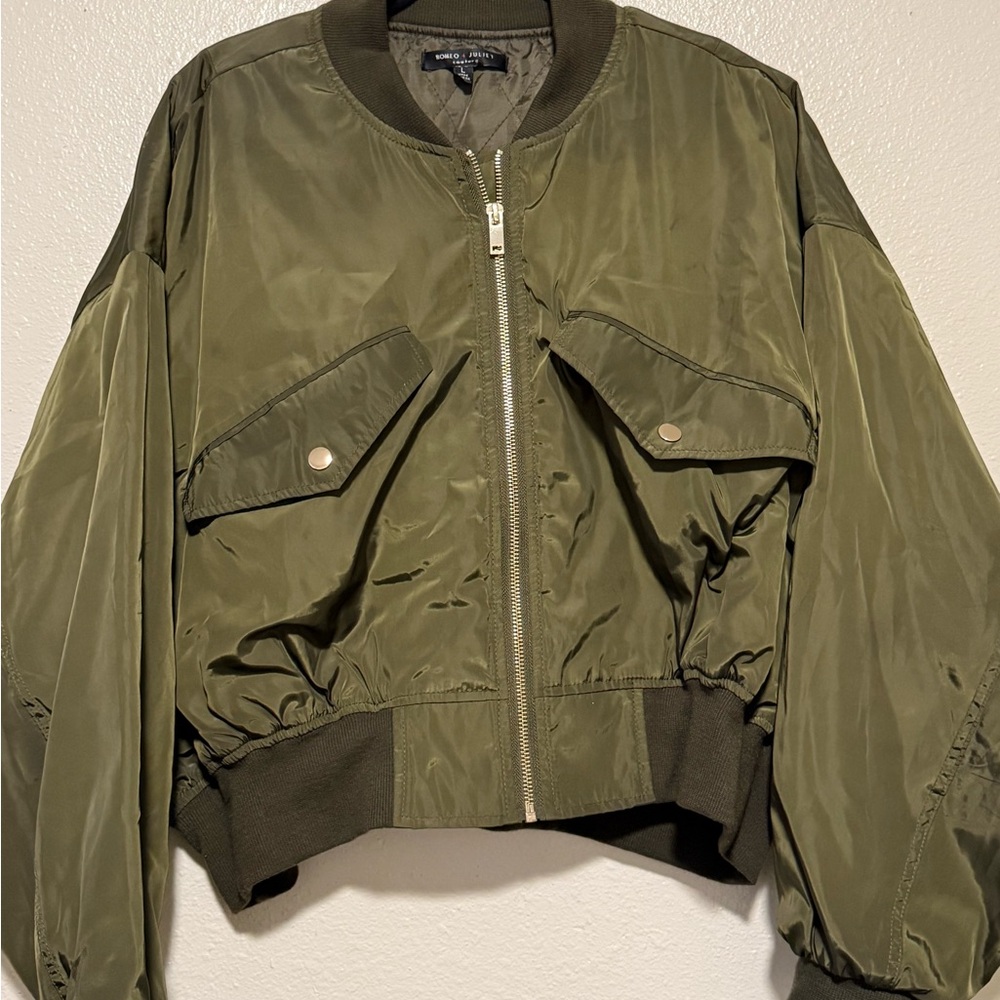 Romeo and Juliet couture  Olive Green Bomber Jacket